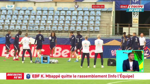 Foot - Bleus - Touché à un mollet, Kylian Mbappé (PSG) quitte le rassemblement des Bleus