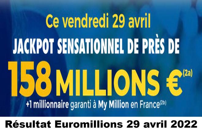 Résultat Euromillions et My Million du 29 avril 2022 et grille des gains [En Ligne]