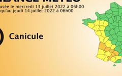 Météo-France place sept départements du Sud en vigilance orange canicule : La Gironde, le Lot-et-Garonne, le Tarn-et-Garonne, le Tarn, la Haute-Garonne, l'Ardèche et la Drôme - Jusqu'à 39°C dans le Sud-Ouest cet après-midi!