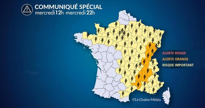 La météo du mercredi 14 septembre: trois départements en alerte aux orages, 60 classés en «risque important»