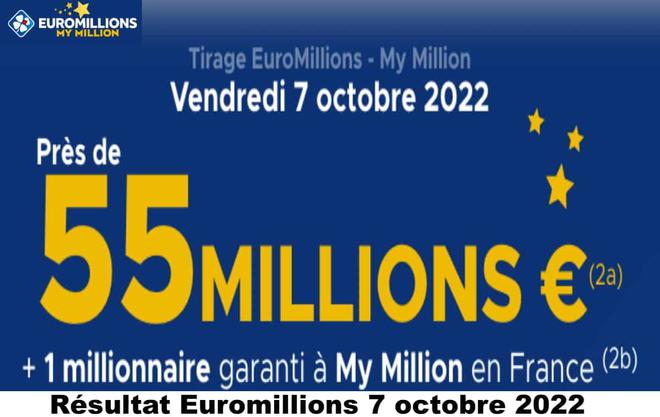 Résultat Euromillions 7 octobre 2022 tirage FDJ Midi et Soir [En Ligne]