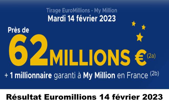 Résultat Euromillions 14 février 2023 tirage FDJ Midi et Soir [En Ligne]