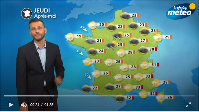 La météo du jeudi 29 juin : du froid et des orages arrivent par le Nord-Ouest