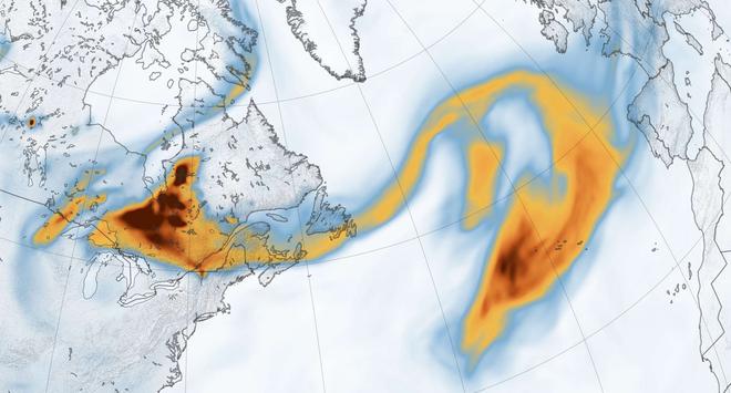 Images frappantes des nuages de cendres des incendies du Quebec qui ont envahi l’Europe