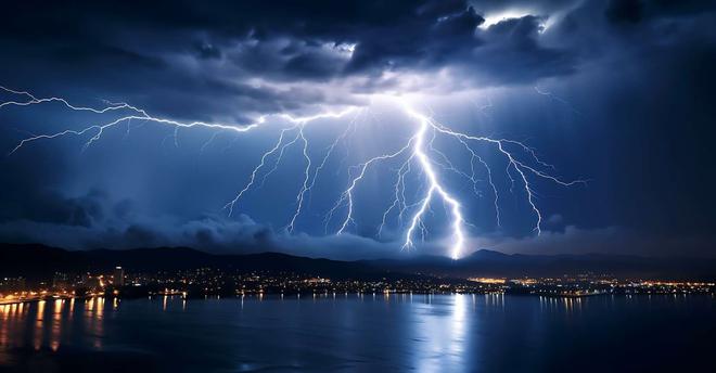 Une rare photo d’éclairs rouges au-dessus d’un orage en France