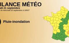 Météo France place les départements de la Drôme et de l'Ardèche en vigilance orange pluie-inondation pour la journée de demain