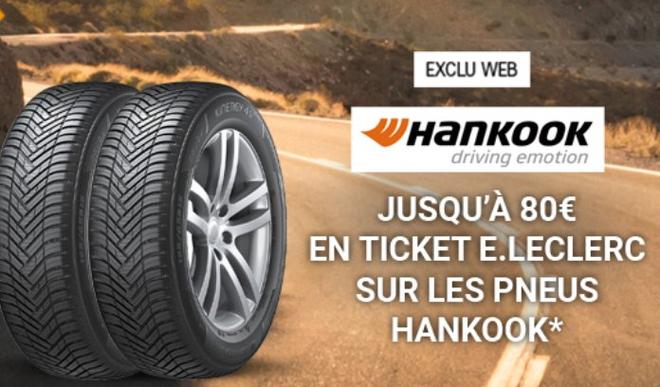 Bon plan Pneus Hankook pas chers chez LECLERC : jusqu’à 80€ de réduction immediate