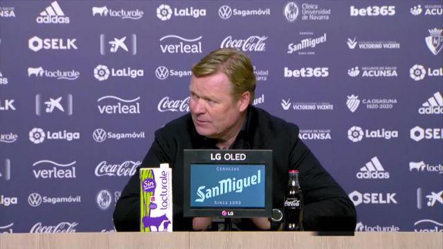 Foot - Espagne - Barça - Ronald Koeman, après Osasuna-Barcelone : « La connexion entre Lionel Messi et Jordi Alba est brillante »