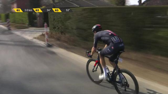 Cyclisme - A travers la Flandre - Le numéro de Dylan Van Baarle, vainqueur d'À Travers la Flandre devant Christophe Laporte