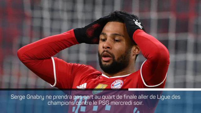 Foot - C1 - Bayern - Serge Gnabry positif au Covid-19 et forfait face au PSG en Ligue des champions