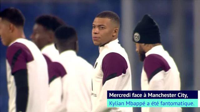 Foot - C1 - PSG - Ligue des champions : Kylian Mbappé (PSG) fantomatique face à Manchester City